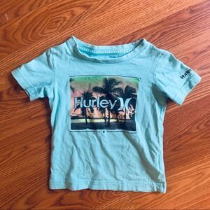 Hurley Blue T-Shirt Graphic Logo Front Size 3 T